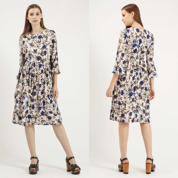 Topshop - Floral Midi Dress - Picture 2 of 7
